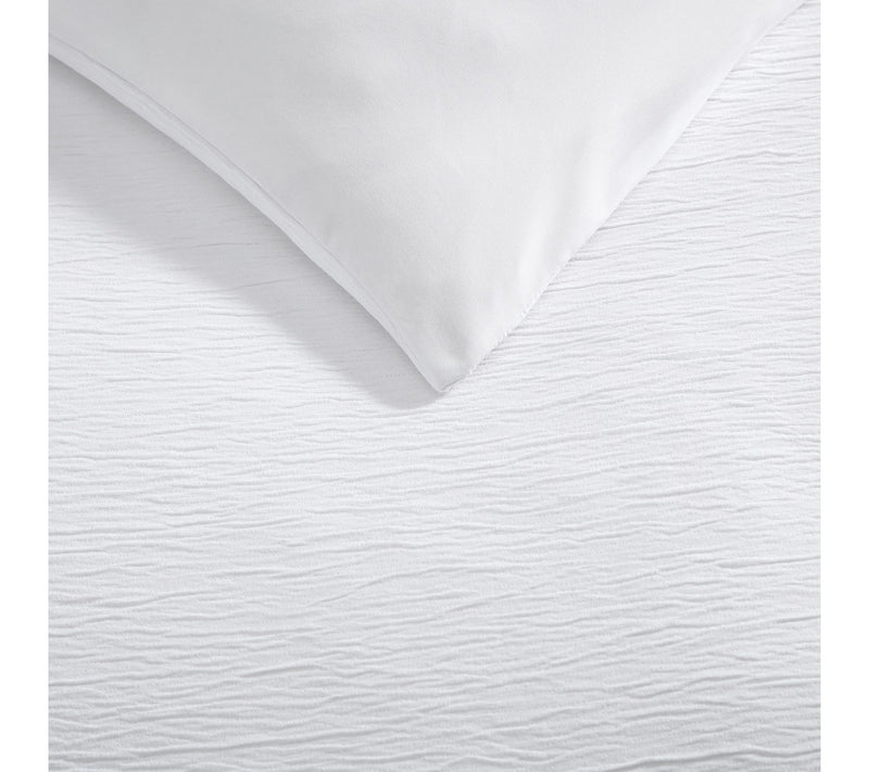 Laura Ashley Crinkle Snow White Woven Gauze King Duvet Set — View 4