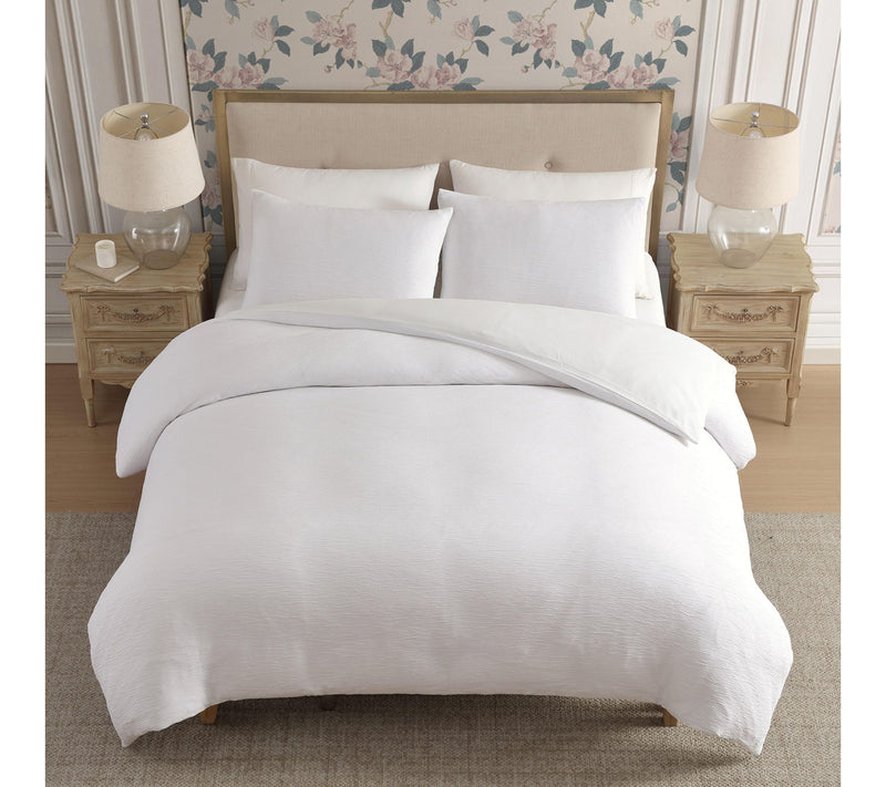 Laura Ashley Crinkle Snow White Woven Gauze King Duvet Set — View 3