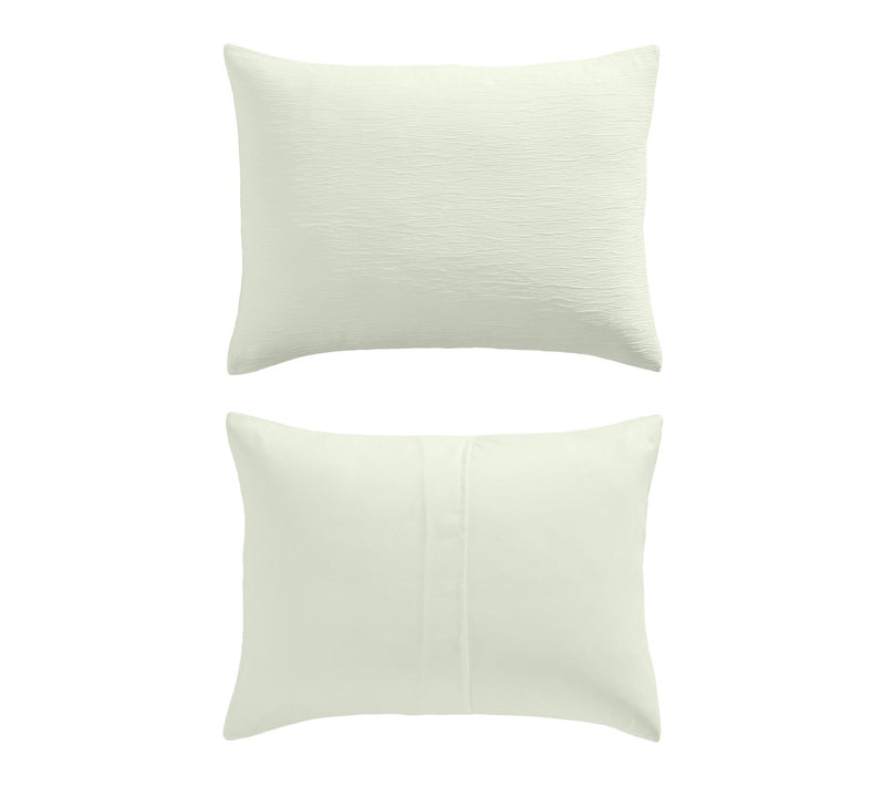 Laura Ashley Crinkle Green Woven Gauze Queen Duvet Set — View 5