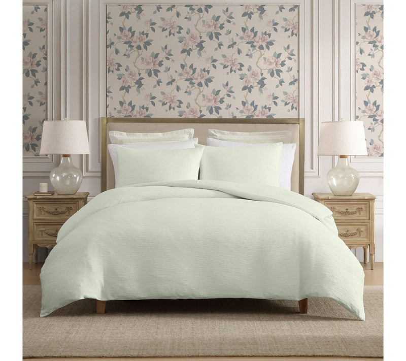 Laura Ashley Crinkle Green Woven Gauze King Duvet Set — View 8