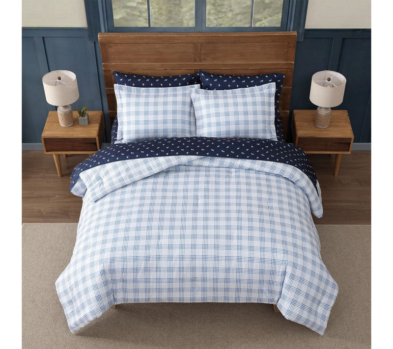 Eddie Bauer Bea ch Pine Plaid W hite/Grey Twin XL Comforter Se — View 3