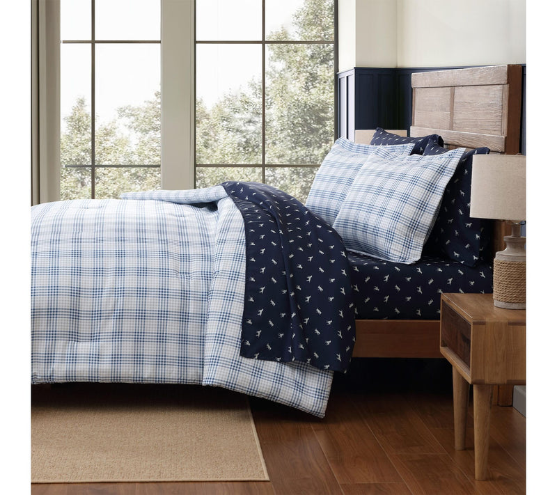 Eddie Bauer Bea ch Pine Plaid W hite/Grey Twin XL Comforter Se — View 7