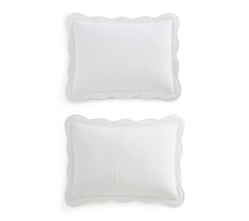 Martha Stewart Vintage Scallop White Cotton Twin Quilt Set — View 5