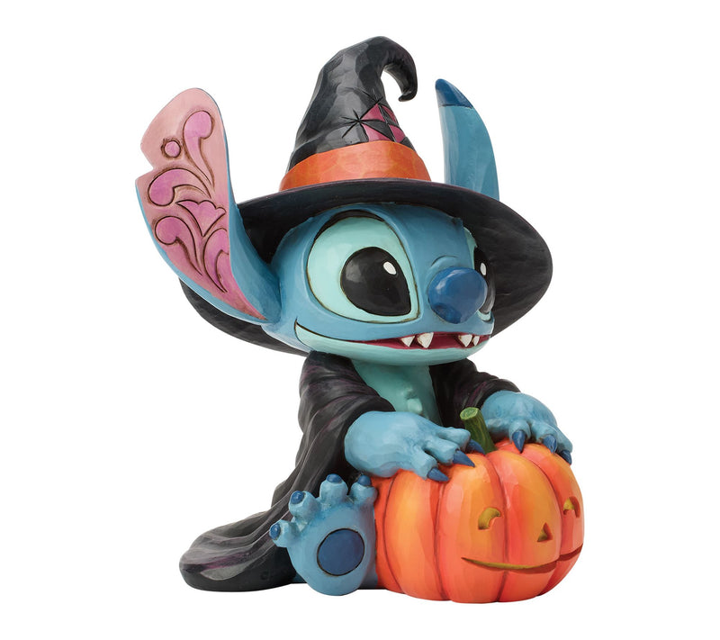 Jim Shore Disney Traditions Stitch Witch with Jack-o-Lantern — View 2
