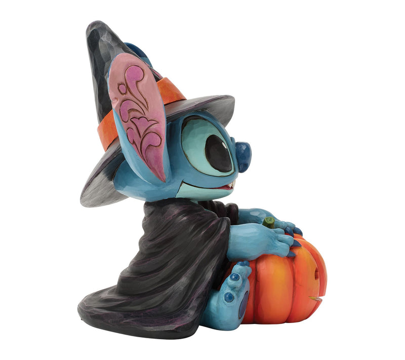 Jim Shore Disney Traditions Stitch Witch with Jack-o-Lantern — View 6