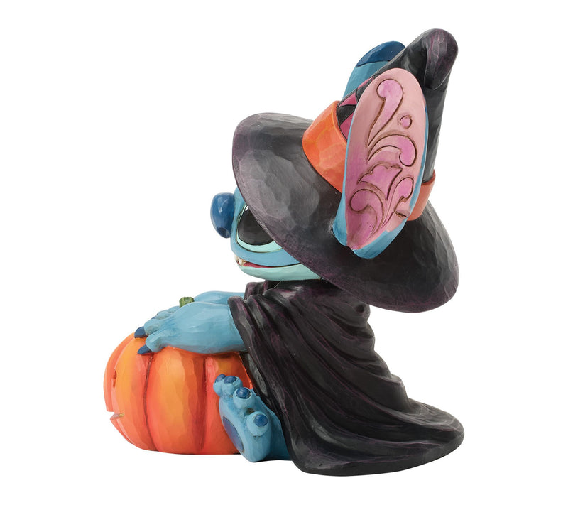 Jim Shore Disney Traditions Stitch Witch with Jack-o-Lantern — View 4