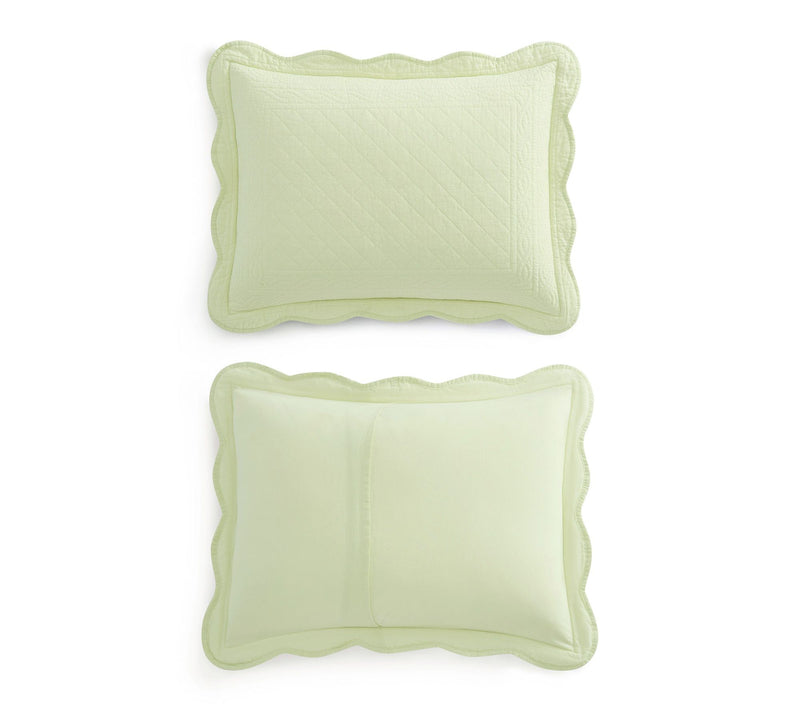 Martha Stewart Vintage Scallop Light Green Cotton Queen Quilt — View 5