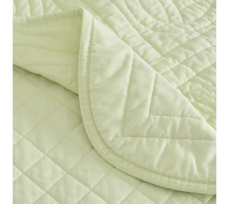 Martha Stewart Vintage Scallop Light Green Cotton Queen Quilt — View 7