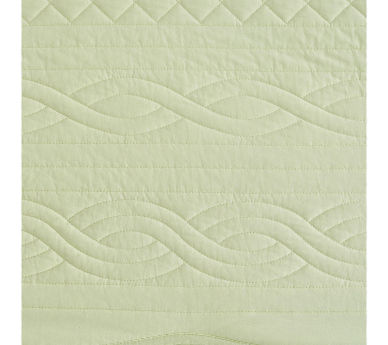 Martha Stewart Vintage Scallop Light Green Cotton King Quilt S — View 6