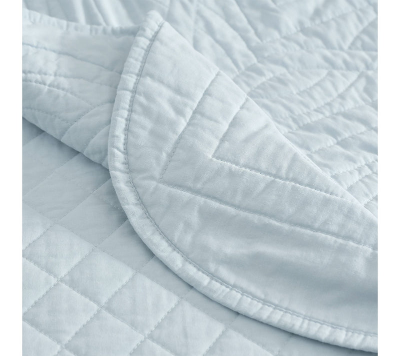 Martha Stewart Vintage Scallop Blue Cotton Tw in Quilt Set — View 7