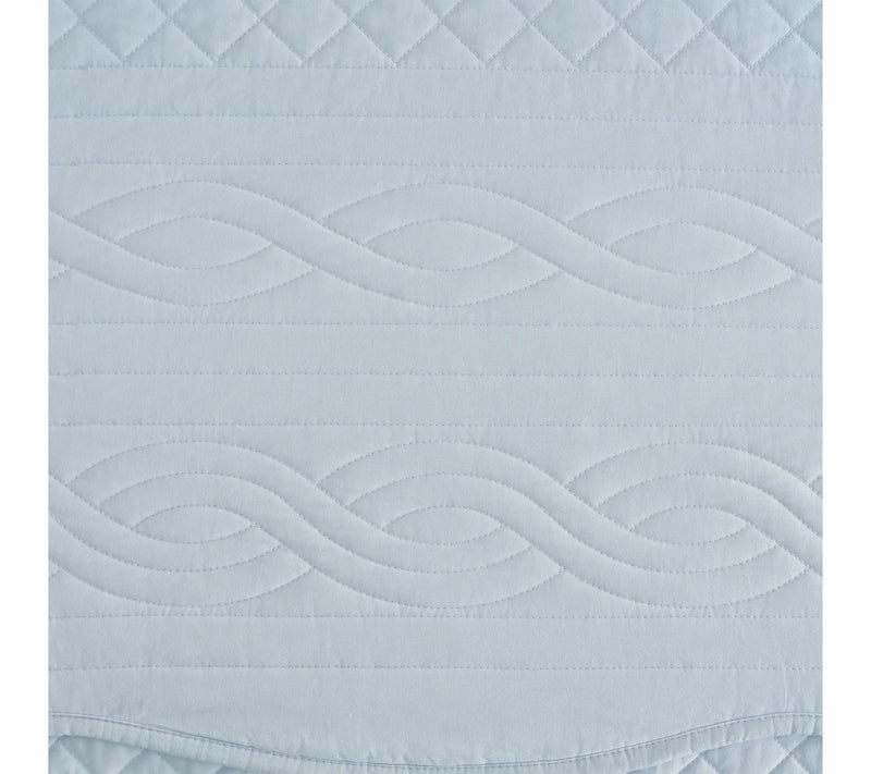 Martha Stewart Vintage Scallop Blue Cotton Queen Quilt Set — View 6