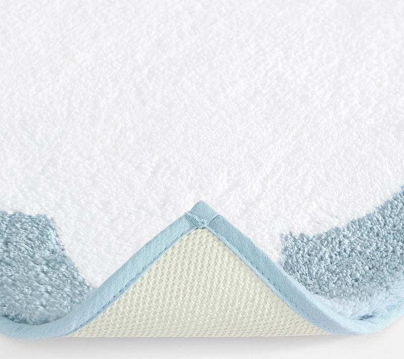 Martha Steweart Bedford Scallop White/Blue  34X21 Bath Rug — View 4