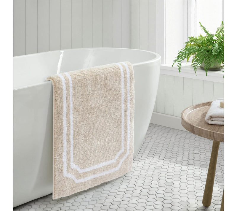 Martha Steweart Skylands Border Linen/White 60X22 Bath Rug — View 6
