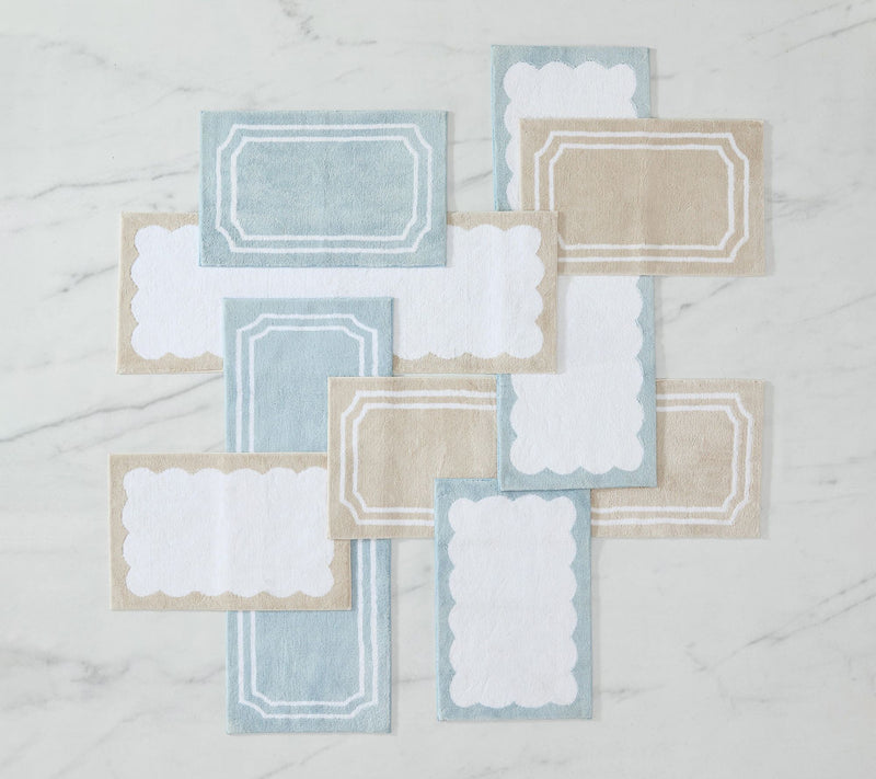 Martha Steweart Skylands Border Linen/White 60X22 Bath Rug — View 5