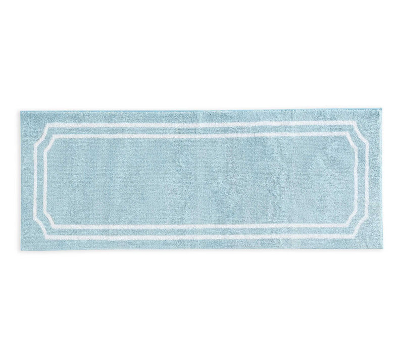 Martha Steweart Skylands Border Blue Bell/White60X22 Bath Rug — Main view