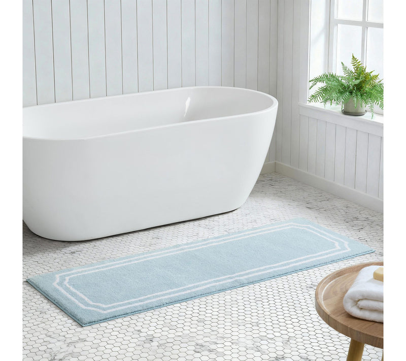 Martha Steweart Skylands Border Blue Bell/White60X22 Bath Rug — View 2