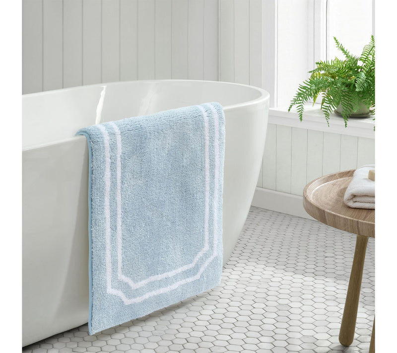 Martha Steweart Skylands Border Blue Bell/White60X22 Bath Rug — View 6