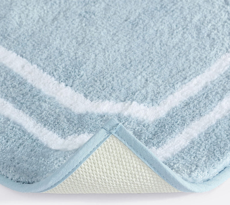 Martha Steweart Skylands Border Blue Bell/White60X22 Bath Rug — View 4