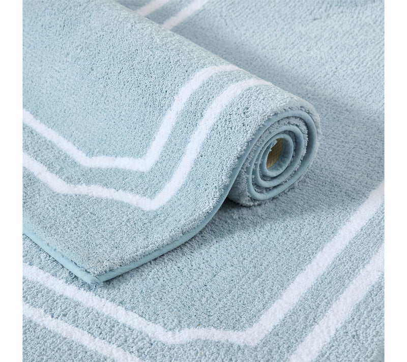 Martha Steweart Skylands Border Blue Bell/White60X22 Bath Rug — View 3
