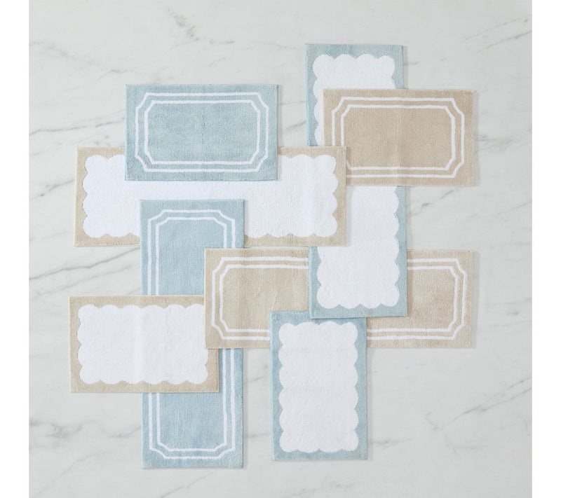 Martha Steweart Bedford Scallop White/Linen 60X22 Bath Rug — View 5