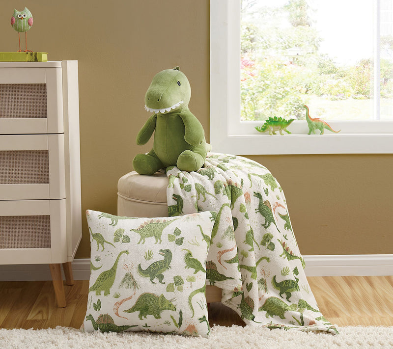 Olivia & Finn 3-Piece Dino Throw and DecorativePillow Set — View 5