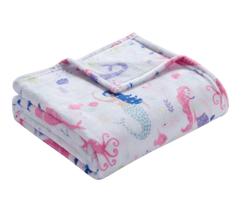 Olivia & Finn 3-Piece Mermaid Throw and Decorative Pillow Set — View 4