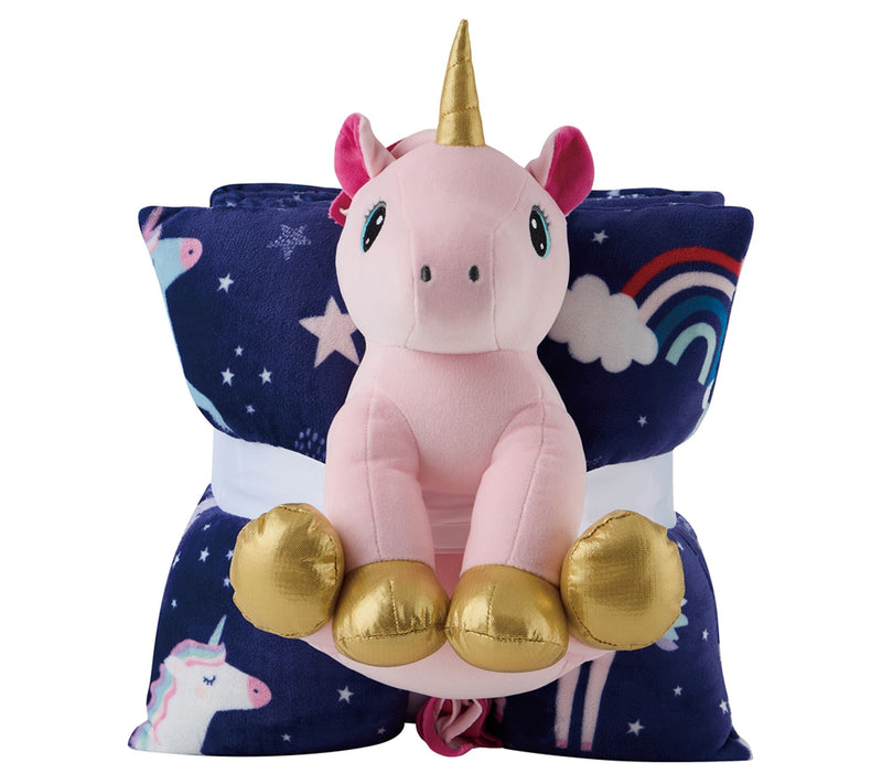Olivia & Finn 3-Piece Unicorn Throw and Decorative Pillow Set — View 7
