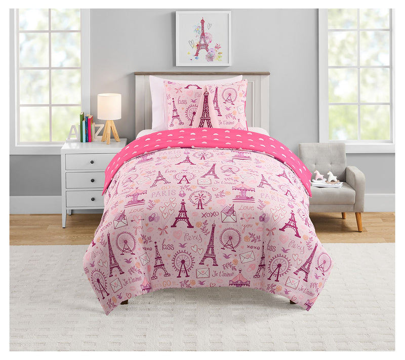 Olivia & Finn Paris 3-Pc Reversible Kids Comforter Set, Twin — View 7