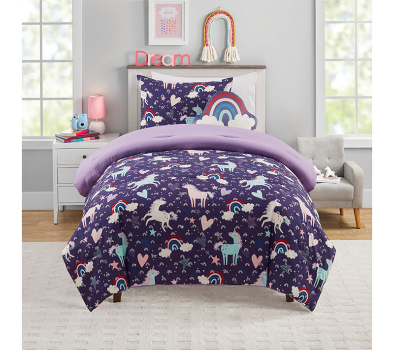 Olivia & Finn Unicorn 3-Piece Kids Comforter Set, Twin — Main view
