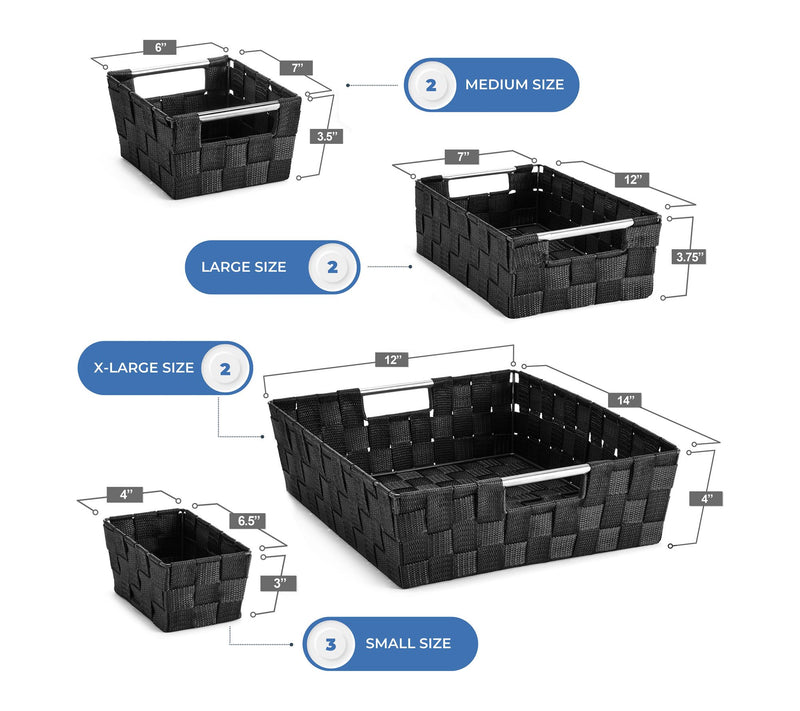 Sorbus Set of 9 Large Storage Baskets for Organizing — View 6