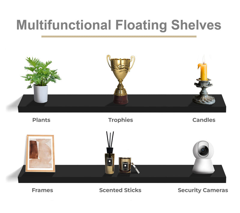 Sorbus Floating Shelves for Wall, 55 Inch Bathroom Shelves 2Pc — View 6