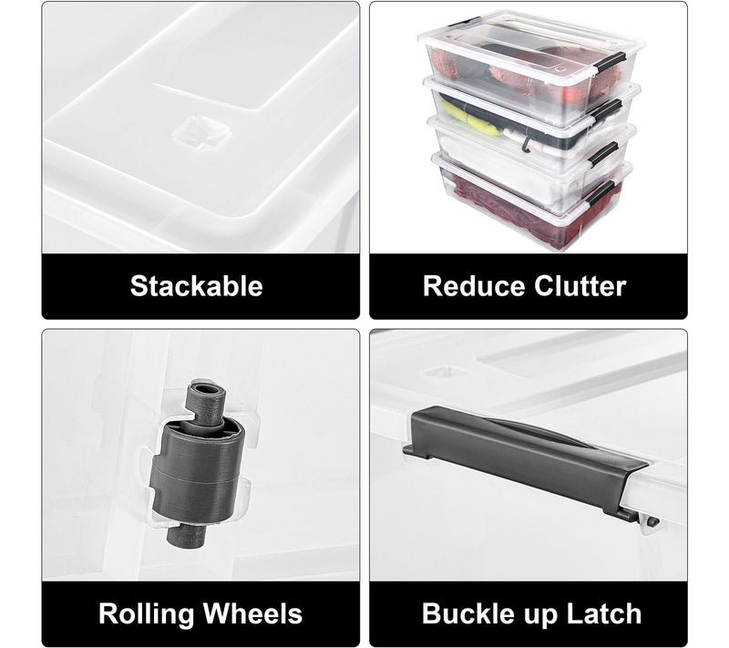 Sorbus Underbed Bins with Lids (Set of 8) — View 6