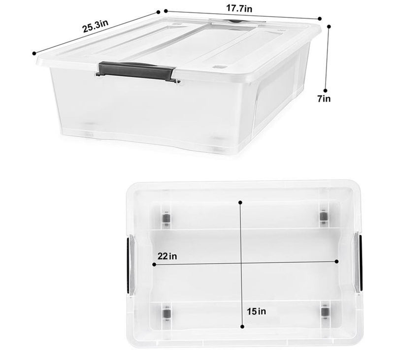 Sorbus Underbed Bins with Lids (Set of 8) — View 3