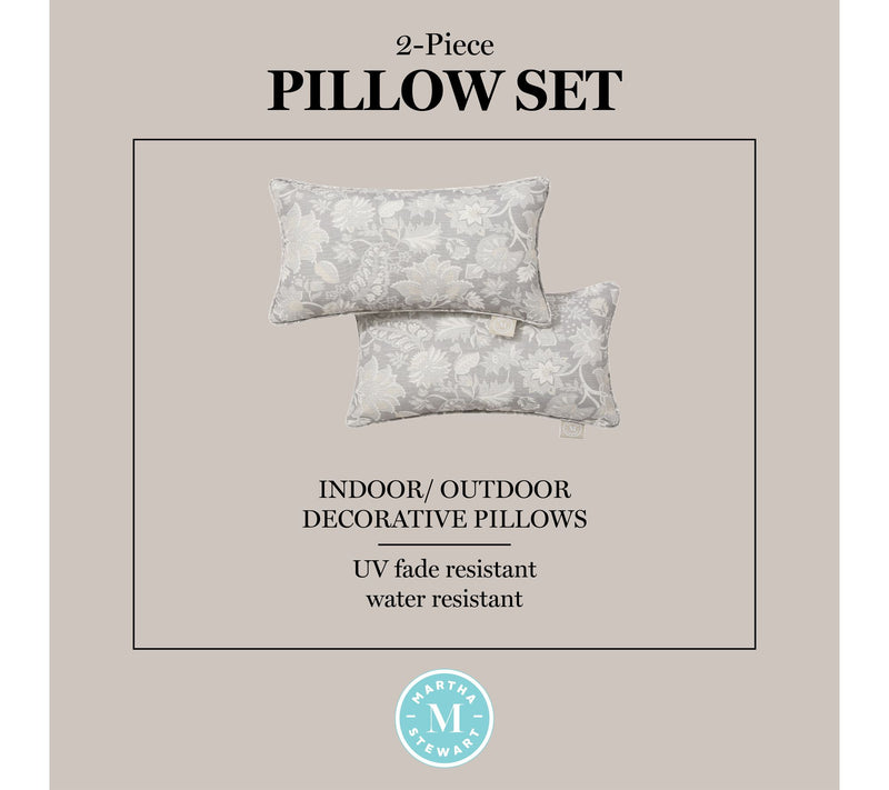 Martha Stewart Jacobean 11"x18" Outdoor Pillow2Pack — View 8