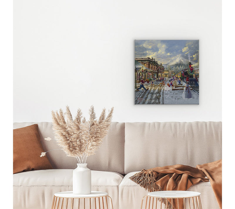 Thomas Kinkade Mickey & Minnie Candy Cane 14x14Gallery Wrap — View 3