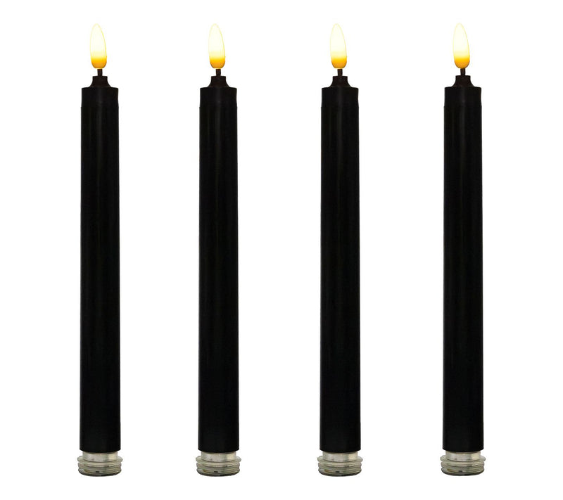 LumaBase Battery-Operated 3D Wick Flame Taper Candles Set — View 6