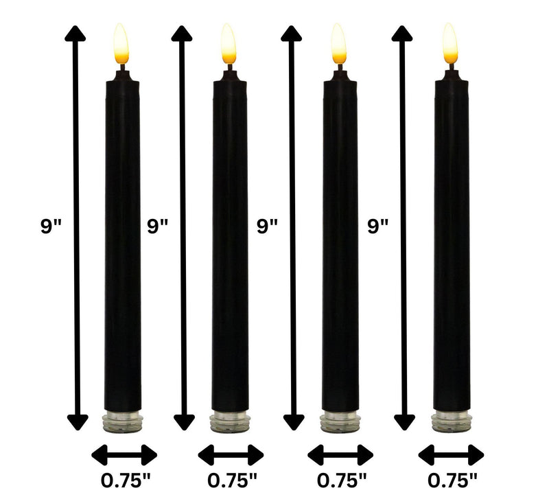 LumaBase Battery-Operated 3D Wick Flame Taper Candles Set — View 4