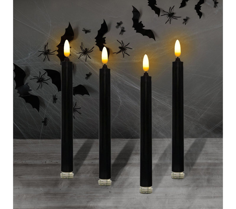 LumaBase Battery-Operated 3D Wick Flame Taper Candles Set — View 2