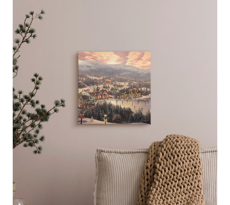 Thomas Kinkade Sunset on Snowflake Lake 14x14 Gallery Wrap — View 4