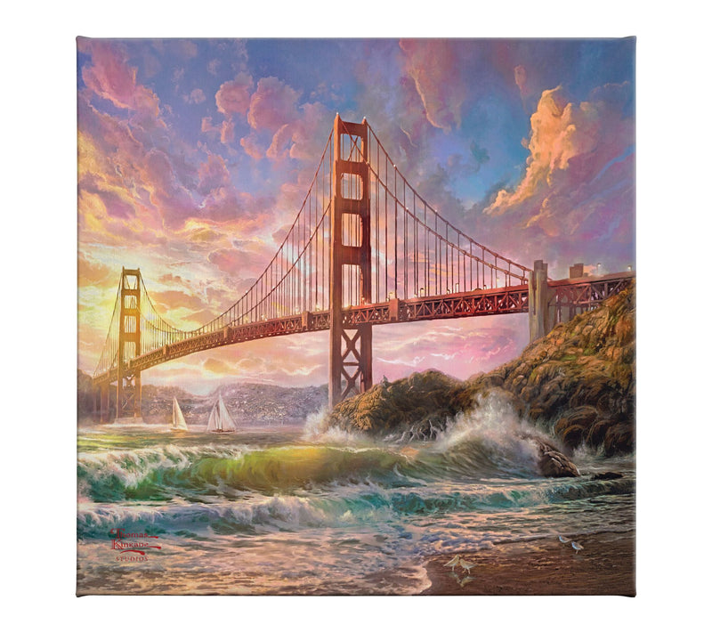 Thomas Kinkade Sunset on Golden Gate Bridge 14x14 Gallery Wrap — Main view