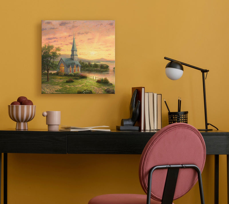 Thomas Kinkade Sunrise Chapel 14x14 Gallery Wrap — View 4