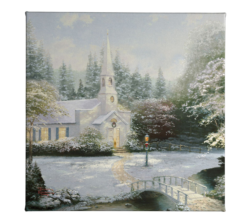 Thomas Kinkade Snow at Hometown Chapel 14x14 Gallery Wrap — Main view