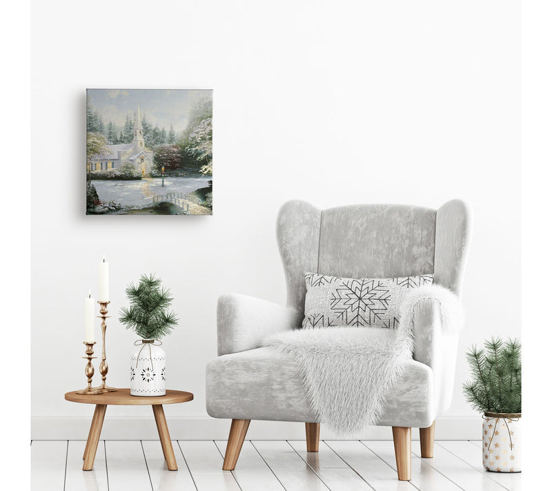 Thomas Kinkade Snow at Hometown Chapel 14x14 Gallery Wrap — View 2