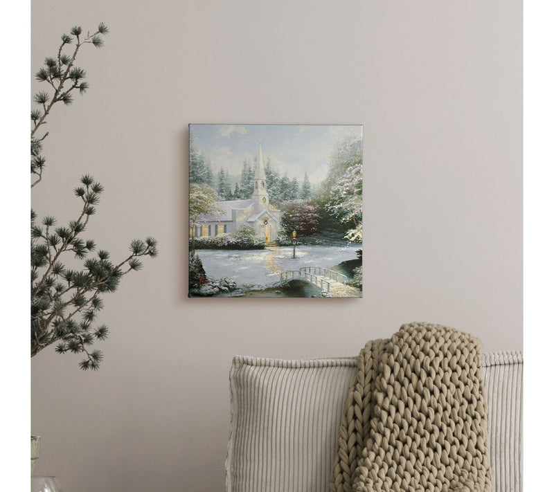 Thomas Kinkade Snow at Hometown Chapel 14x14 Gallery Wrap — View 4