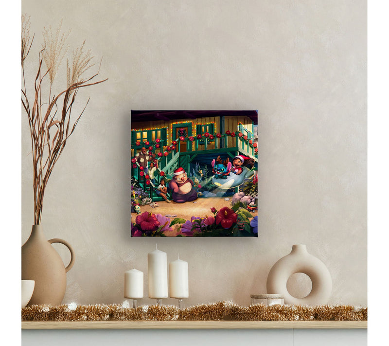 Thomas Kinkade Lilo & Stitch Aloha Christmas 14x14Gallery Wrap — View 3