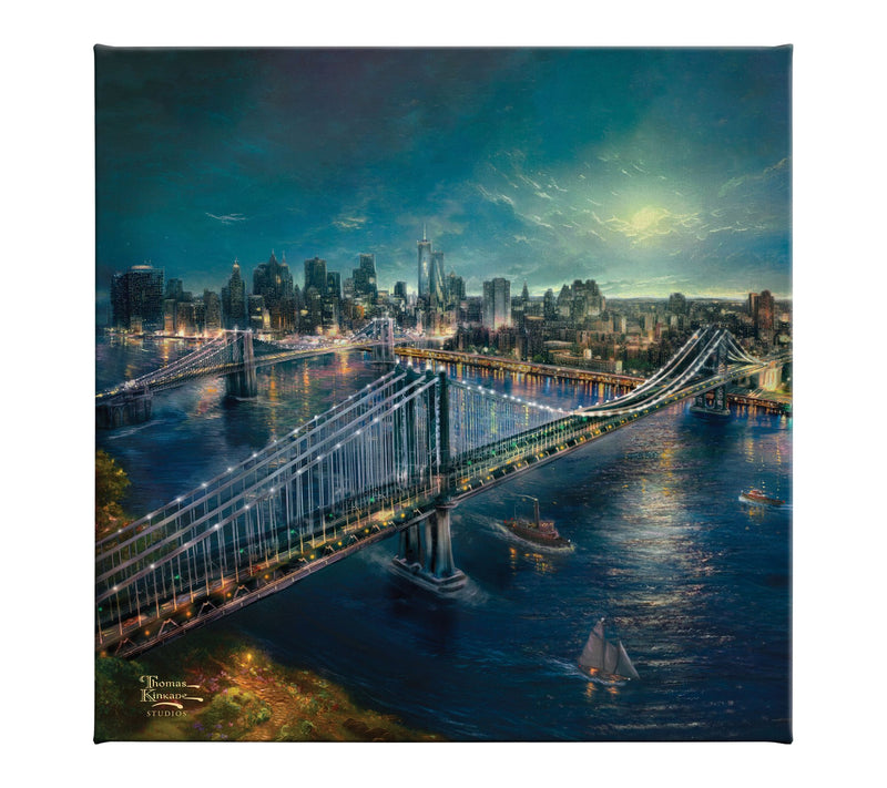 Thomas Kinkade Moonlight Over Manhattan 14x14 Gallery Wrap — Main view