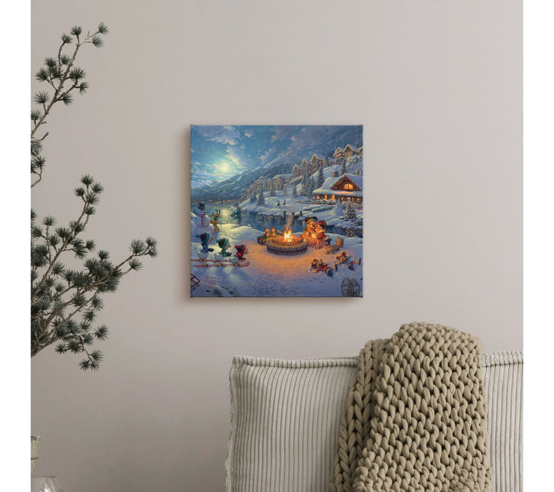 Thomas Kinkade Mickey&Minnie Christmas Lodge 14x14Gallery Wrap — View 4