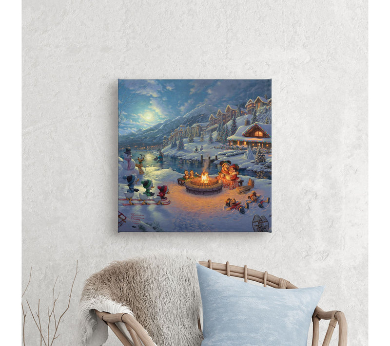 Thomas Kinkade Mickey&Minnie Christmas Lodge 14x14Gallery Wrap — View 3