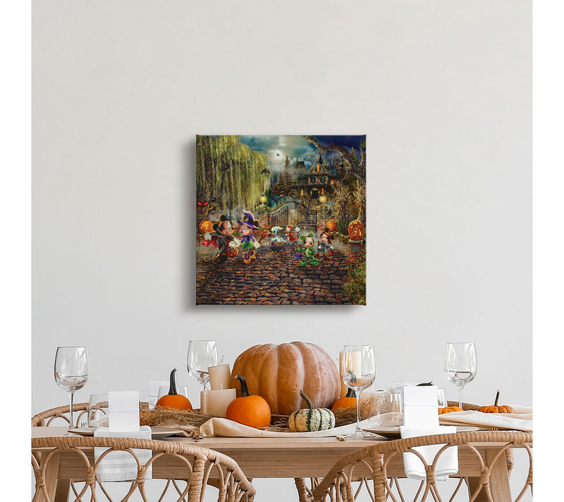Thomas Kinkade Mickey & Minnie Halloween Fun 14x14Gallery Wrap — View 3