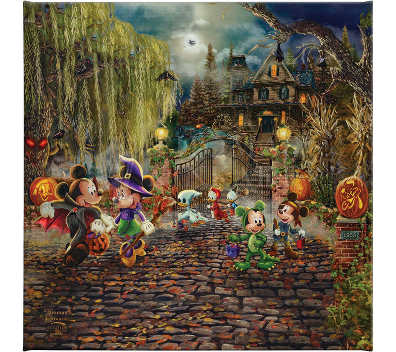 Thomas Kinkade Mickey & Minnie Halloween Fun 14x14Gallery Wrap — Main view